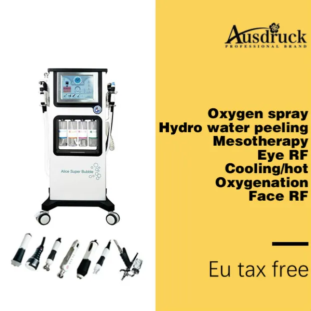 Topkwaliteit Alice Super Bubble Ultrasone Hydro Massage Aqua Peeling Skin Zuurstof Hydra Bio Lifting Salon Machine CE