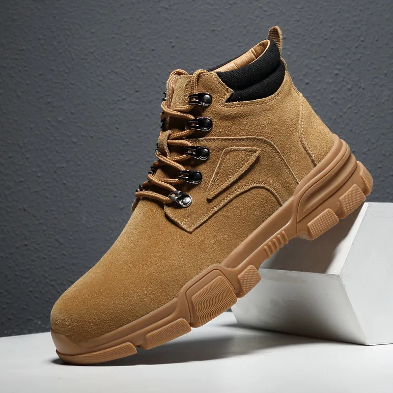 New Autumn Early Winter Boots Men Genuine Leather Shoes Work Boots 