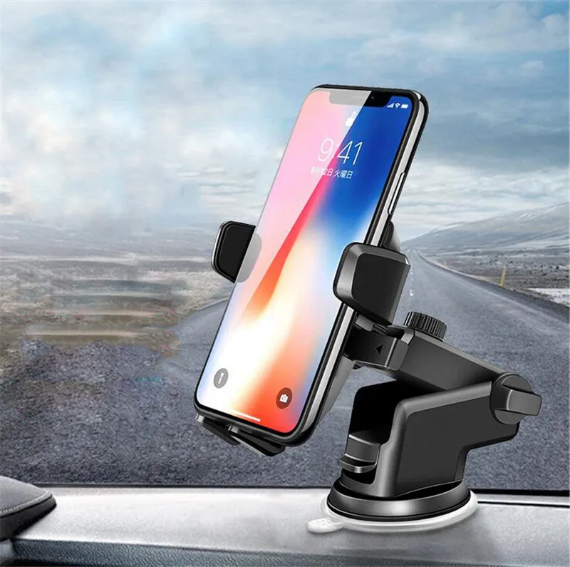 Nowy Długi Neck One Touch Car Mount Holder Puchar ssący na telefon komórkowy iPhone X XR XS max 11 12 Pro Max Samsung Galaxy S8 S9 S10 Note10