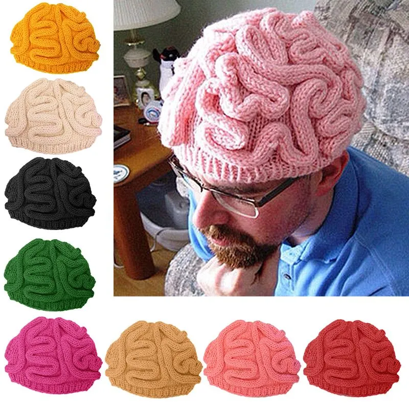 Bonnet drôle crochet tricot beanie chapeau adulte enfants horrible cerveau  solide cosplay skull casquette c90e1