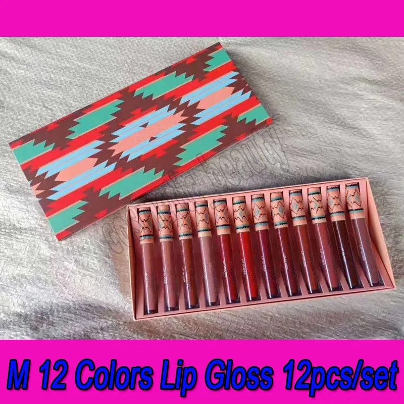 M Makeup Lip Collection Christmas Liquid Lipstick Zestaw Matte Lipstick 12 Colour