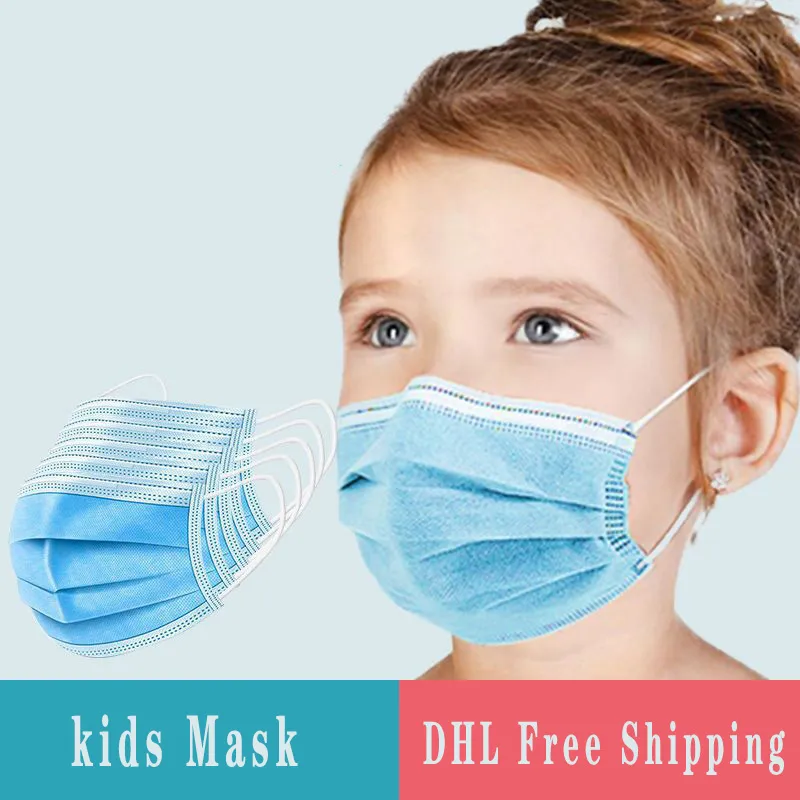 Masque facial jetable pour enfants 3 couches masque facial jetable 50 pièces/sac masque de protection anti-poussière en stock