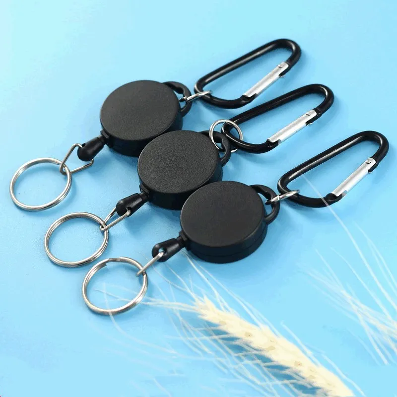 Nyckelring utdragbar keychain klipp drag nyckelring utomhus anti förlorad dragring plast cirkulär klättring spänne lätt dragfest favör cca12519