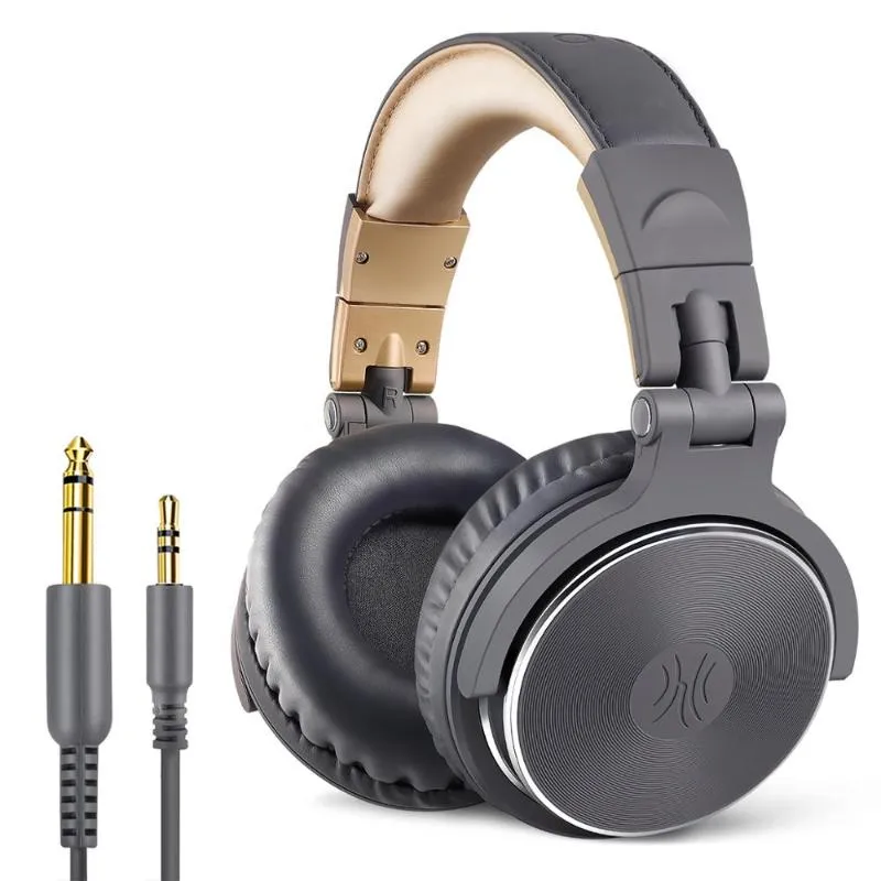 Oneodio Professional Studio DJ Headphones With Microphone Over Ear Wired HiFi Monitoring Headset Foldable Gaming Earphone For PC