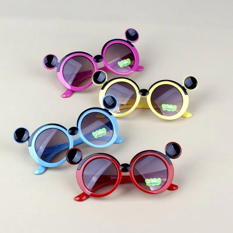 Lunettes de soleil Anti-Ultraviolet pour enfants, vente en gros, lunettes de soleil à oreilles rondes pour bébés, garçons et filles, nouvelle collection 2020