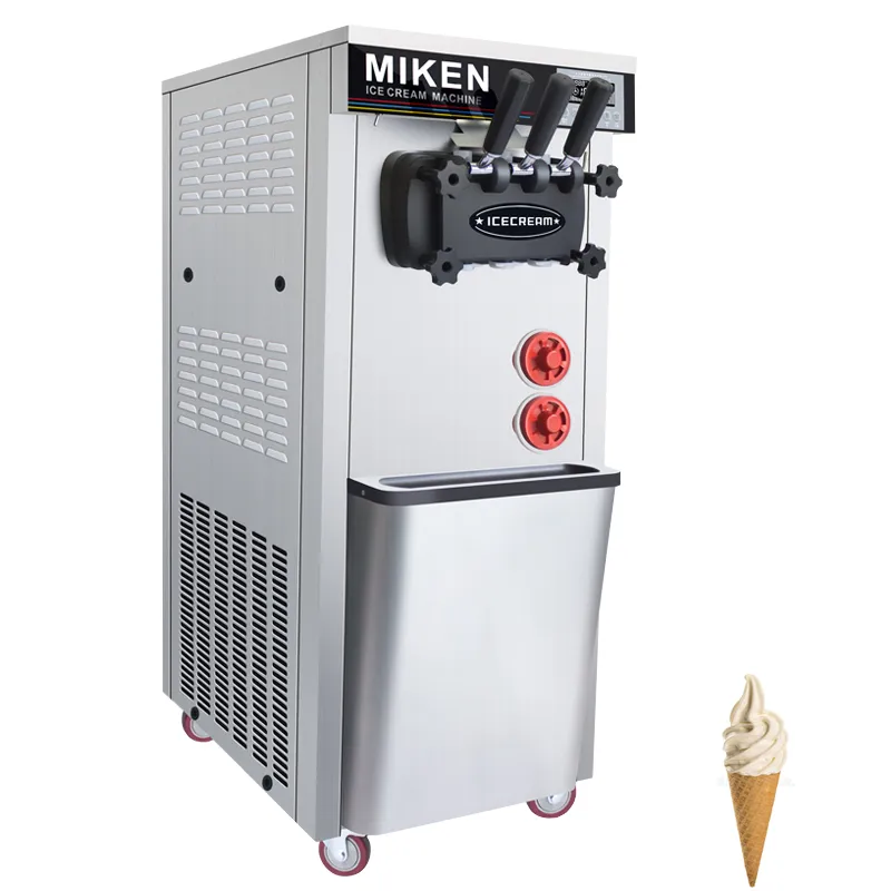 Soft Ice Cream Making Machine Commercial Vertical Three Flavors Ice Cream Maker 110V 220V