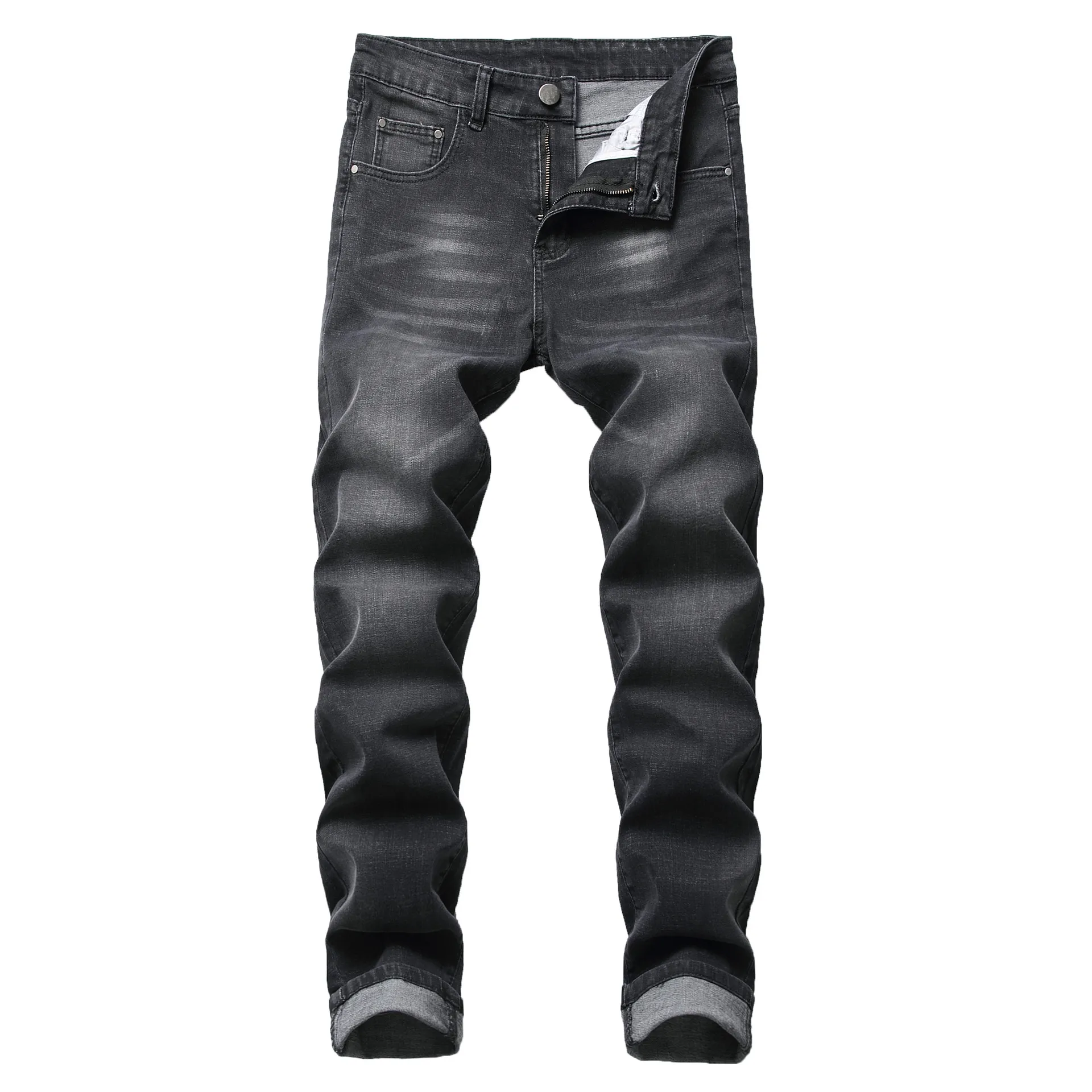 Мужские джинсы, мотоциклетные мужские отбеленные винтажные потертые джинсовые узкие брюки-карандаш в 3 цветах, серые199K