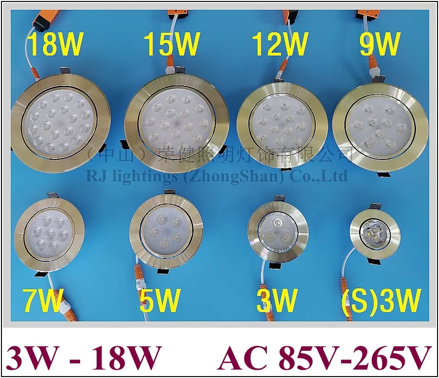 Gömme Led Tavan Noktası Işık Aşağı Lamba 3W 5W 7W 9W 12W 15W 18W Yüksek Güçlü SMD 2835 Blade Radyatör Alüminyum CE