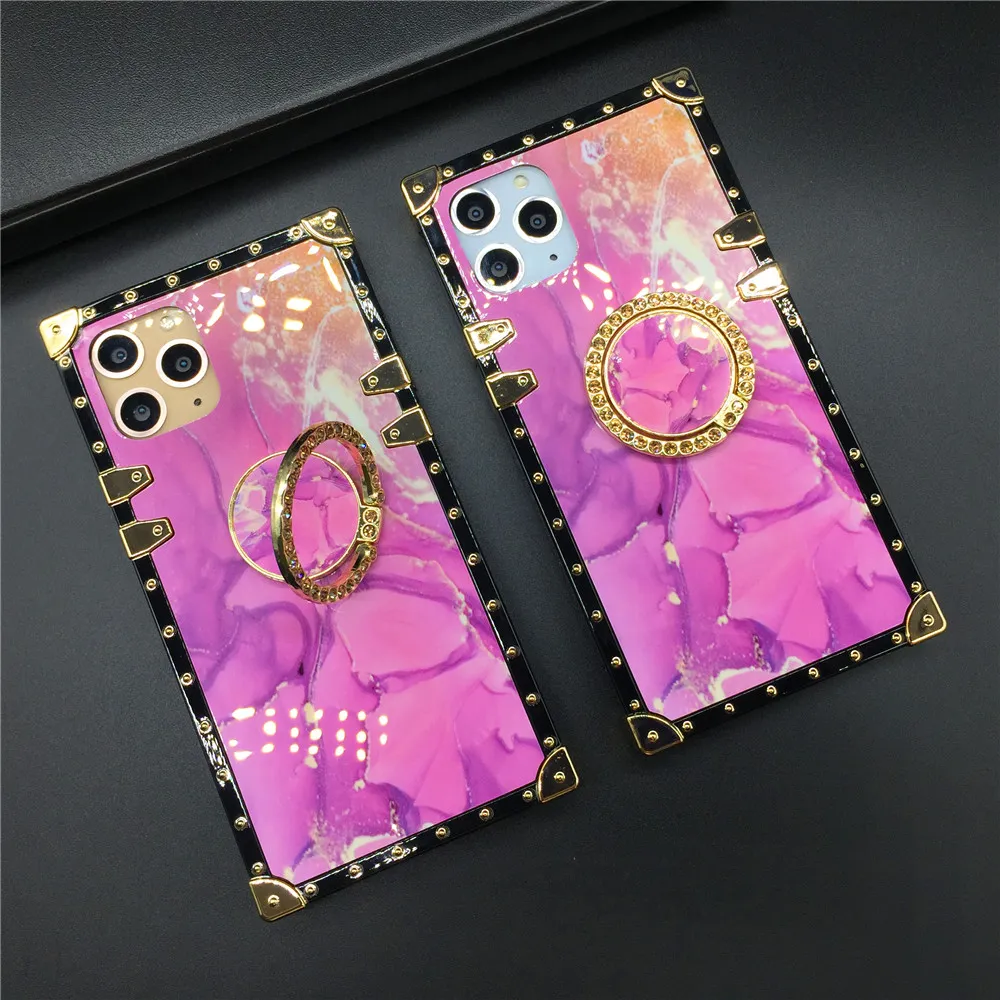 Fashion Pink Marble Square Phone Case For Samsung Galaxy Note 20 Ultra