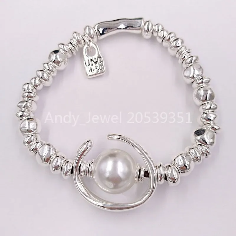 Authentique Bracelet d'Amitié Un Autre Rond Oh Bracelet Argent Perle UNO de 50 Plaqué Bijoux Convient Style Européen Cadeau PUL1358BPLMTL0M