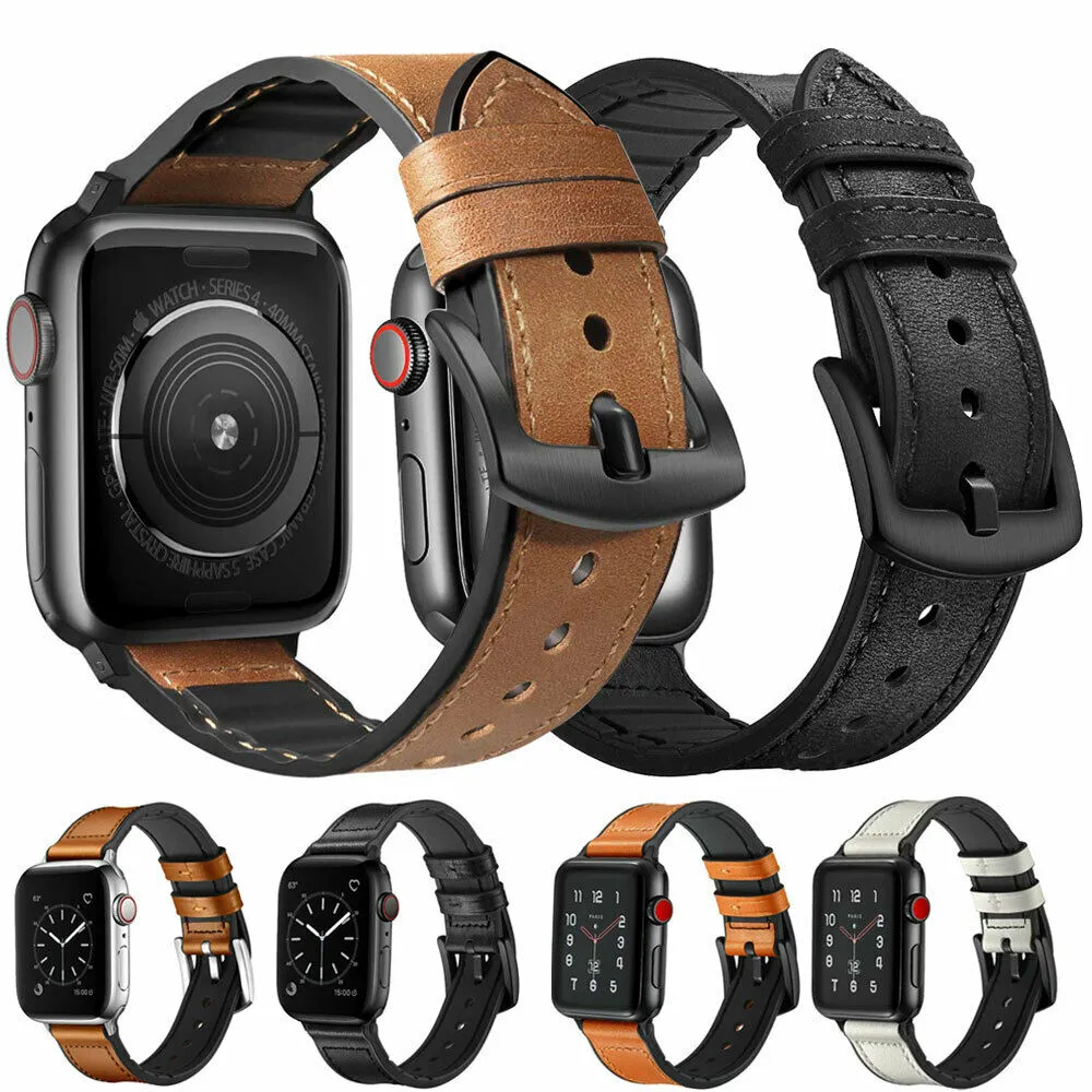 Lederen horlogeband armband band voor Apple horloge 5/4/3/2 Iwatch 40 / 44mm 38 / 42mm