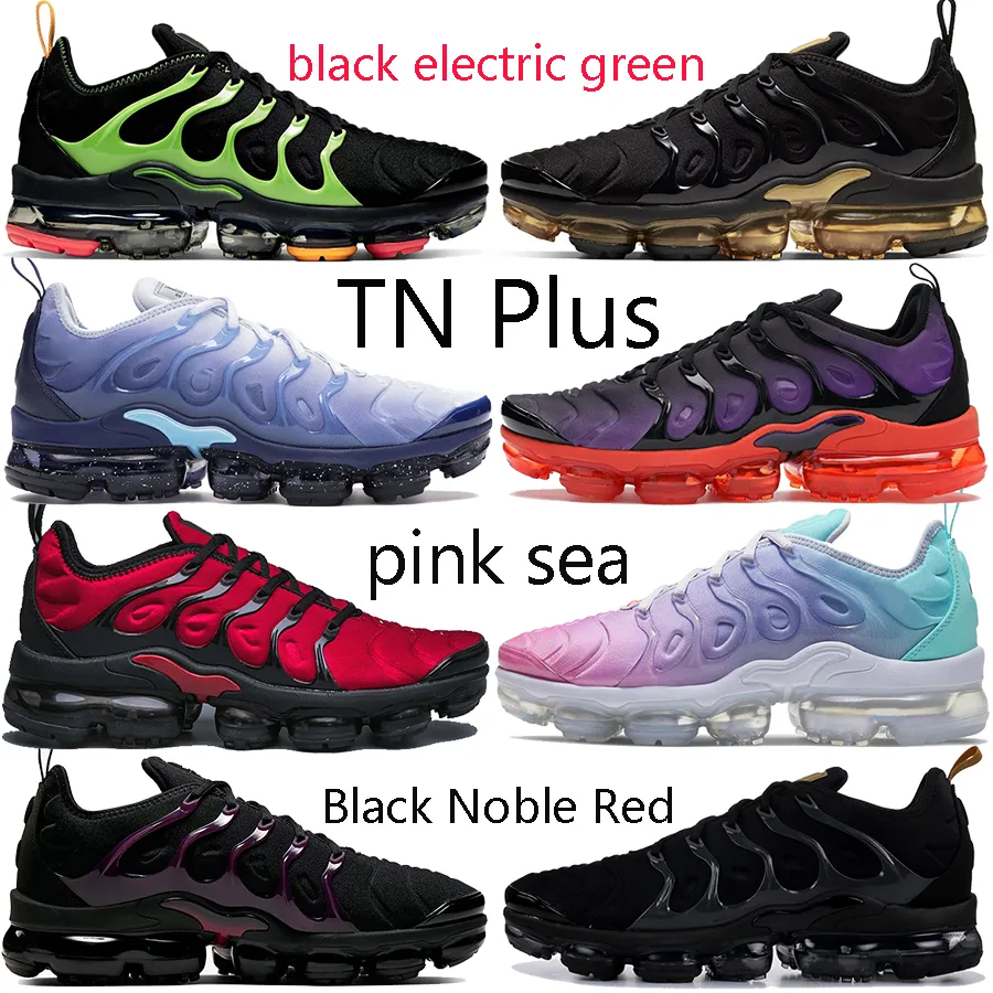 جديد أسود كهربائي الأخضر TN زائد الاحذية الثلاثي الأسود النبيل الأحمر الوردي البحر المعدني الذهب أحذية رياضية البيضاء الرجال النساء المدربين