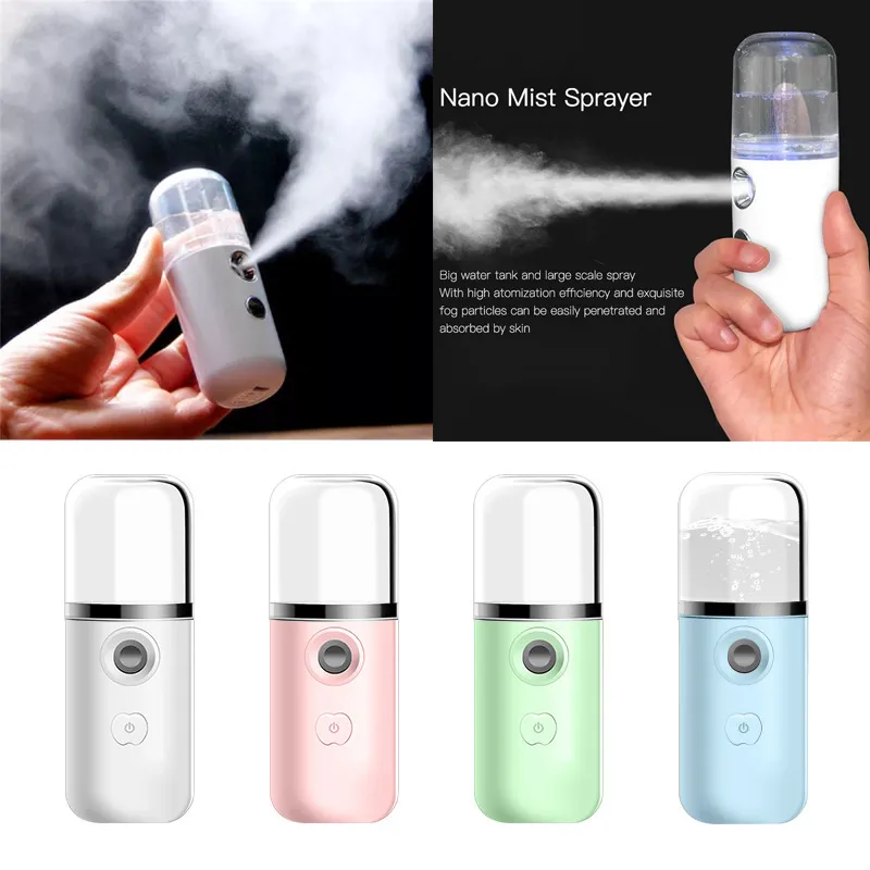 Портативный Nano Mist опрыскиватель Mini Nano Mister Увлажнитель охлаждения Mist Face Увлажнитель опрыскиватель USB Устройство для лица перезаряжаемый