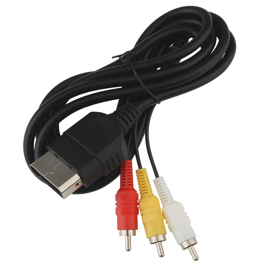 Substituição 1.8m 6FT AV Áudio Video Cabo Composite 3 RCA fio de fio cabo Conversor adaptador para xbox original clássico