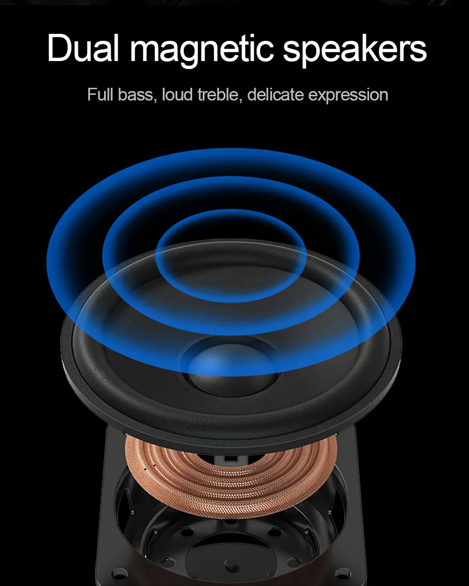 Freeshipping 3.5mm Stereo Surround Music Smart RGB Högtalare Ljud Ljudstång för dator 2.0 PC Hem Notebook TV Högtalare