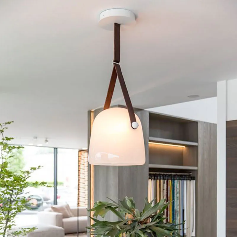 verre fumé nordique Lampe suspendue Salon Cuisine Luminaires lampe suspendue led moderne Suspension pour escalier Luminaire