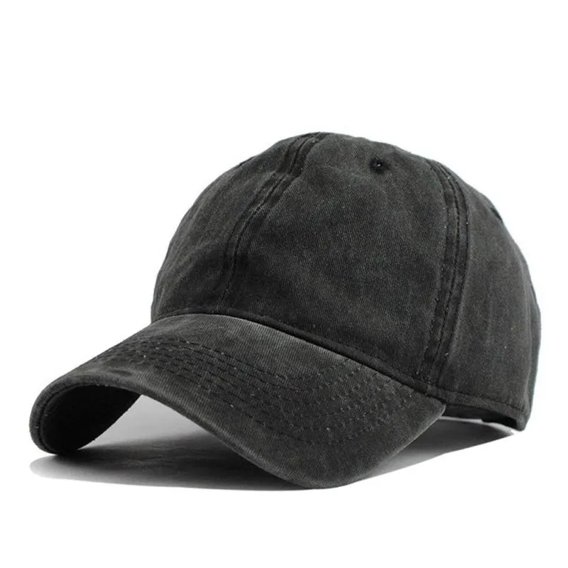 Vintage Washed Denim Baseball Cap - 100% Cotton Adjustable Dad Hat For Men & Women