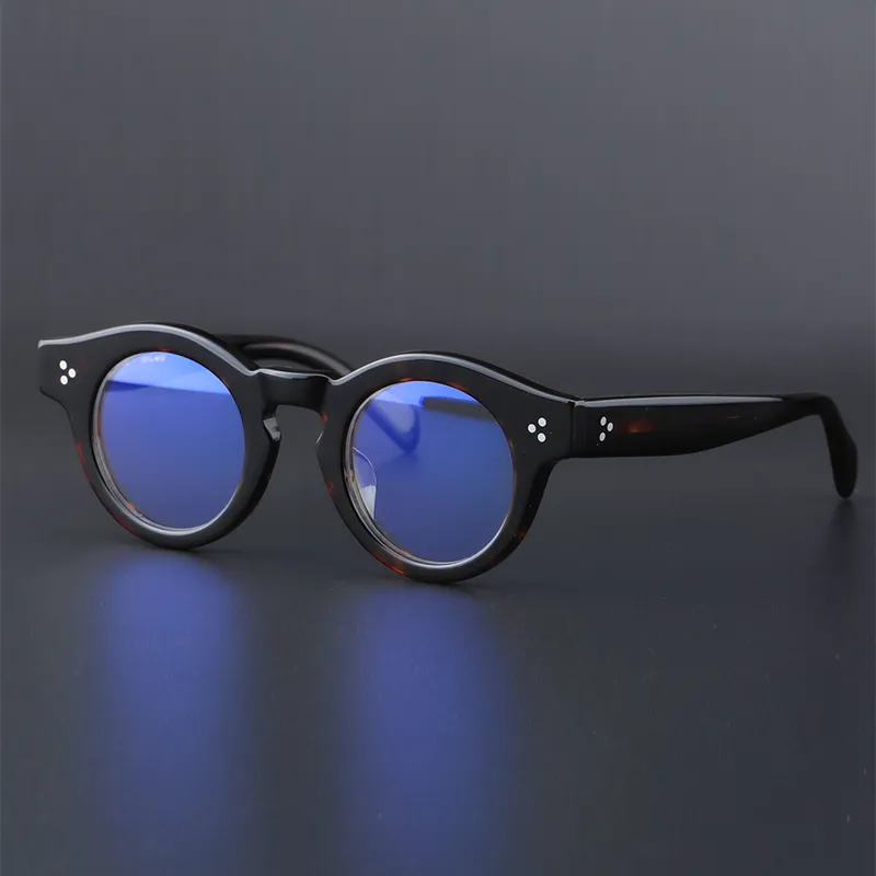 Vazrobe Vintage lunettes rondes cadres mâle petit 43mm épaisseur jante verres hommes noir tortue lunettes lunettes marque Nerd