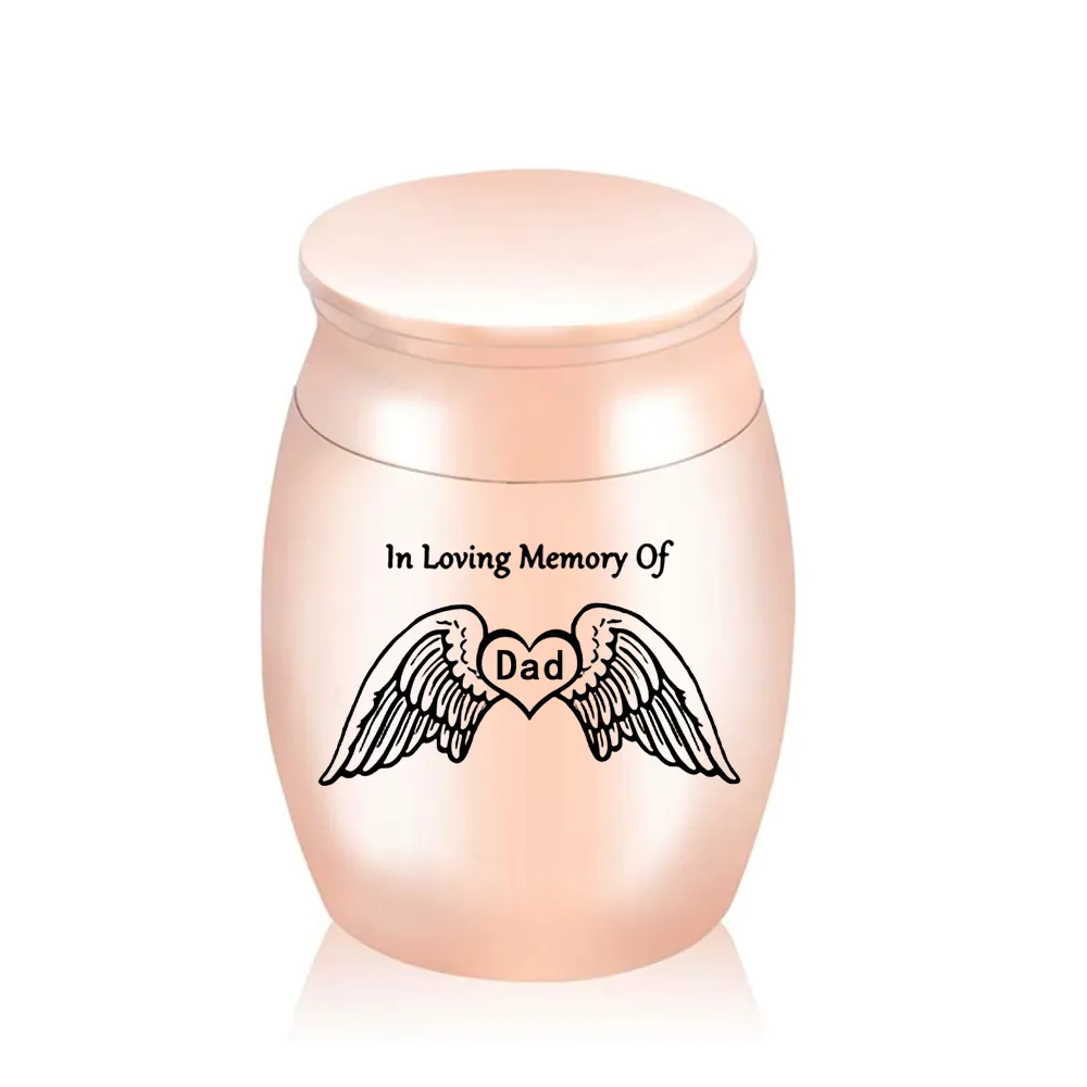 30x40mm Cremation Urns for Ashes Dad, Ashes Keepsake Jar, Angel Wings Memorial Mini Urn Funeral Urn