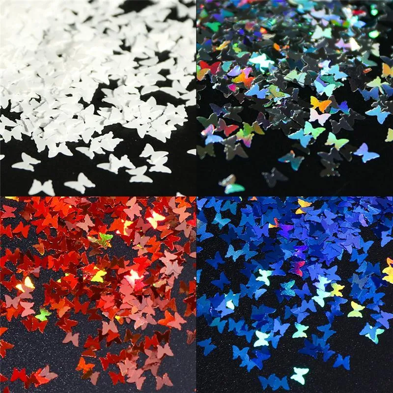 Holographic Nail Glitter Sequins Sparkly 12 Grid /Set Eye Makeup Sequins 3D Thin Butterfly Flakes Polish Decals Nail Art Decorations