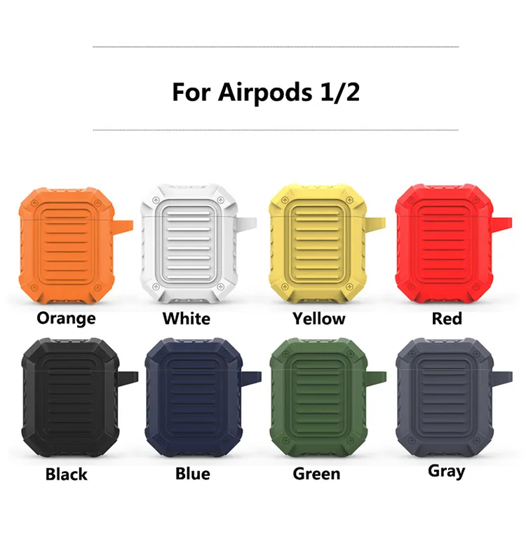 علبة سيليكونية جديدة مع خطاف لـ Apple Airpods 3 Pro 1/2 Cover Protector Cover Strockproof Chick