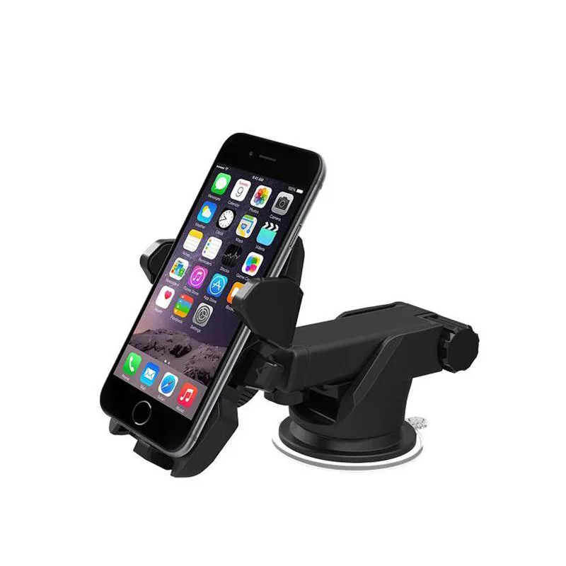 One Touch Car Mount Long Neck Universal Windshield Dashboard Mobiltelefonhållare Stark sug för Samsung S8 Plus iPhone 7 Plus Retail Box