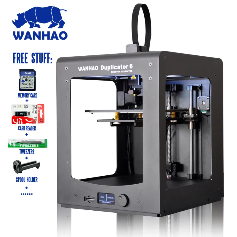 Imprimantes EST WANHAO 6D PLUS 3D Imprimante en métal Full Metal Cadre Haute Precision Kit imprimante impresora plate-forme de verre WiFi