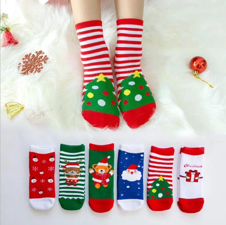 Kinderen Sokken Leuke Kerst Sok Santa Deer Kinderen Sokken Pasgeboren Meias Infantil Peuter Jongens Meisjes Sok Xmas Kid Kleding 3-10Y Kids