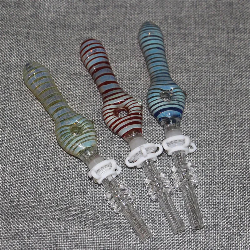 Smoking hookah Mini Nectar pipe Kit With 10mm quartz Nail Mini Glass Oil Rig Concentrate Dab Straw Water Pipes
