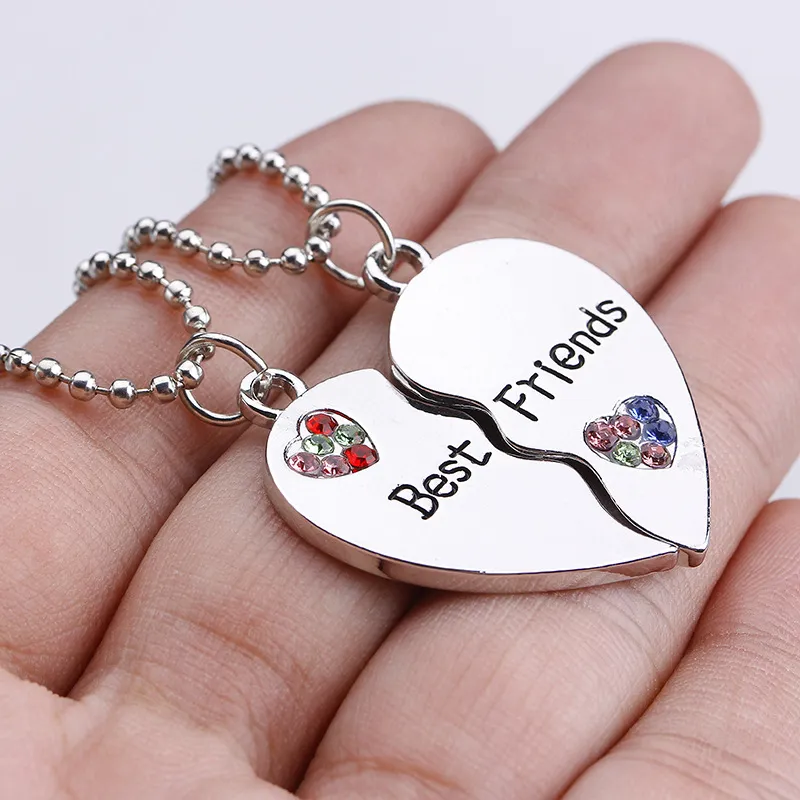 Broken heart necklace for best friends sale