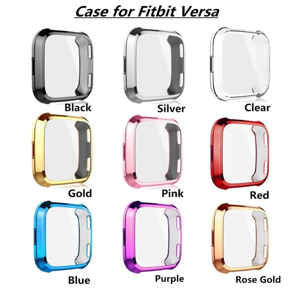 FitbitのTPU保護ケースVersa 3 /Sense Watchシェルカバースクリーンプロテクター1 Versa 2 /Sense防水防止衝撃バンパー