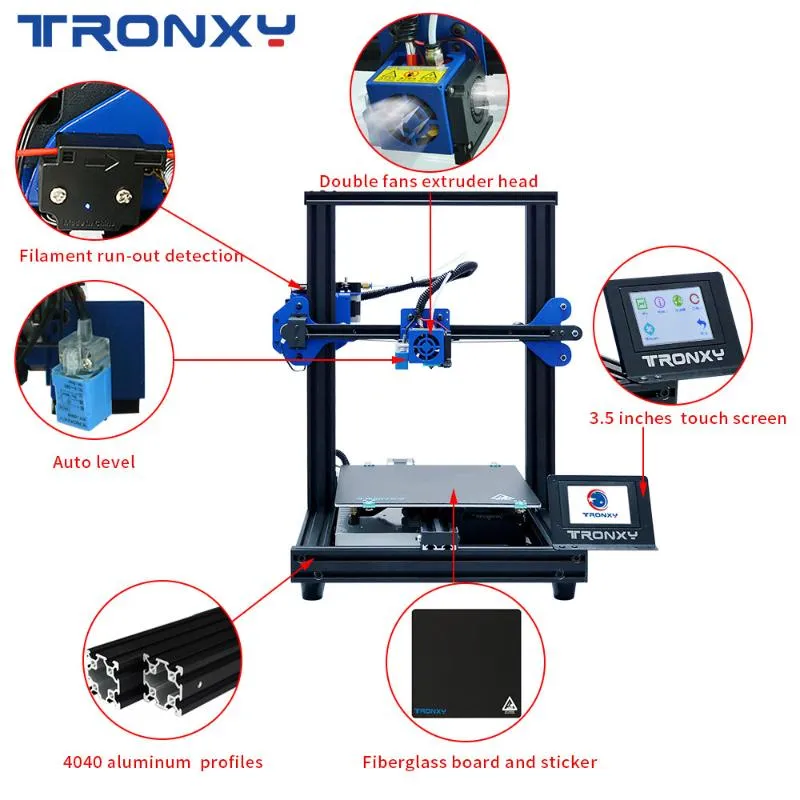 Tronxy 3D-Drucker-Magnetaufkleber, flexibel, mit Stahl-Bauplatte
