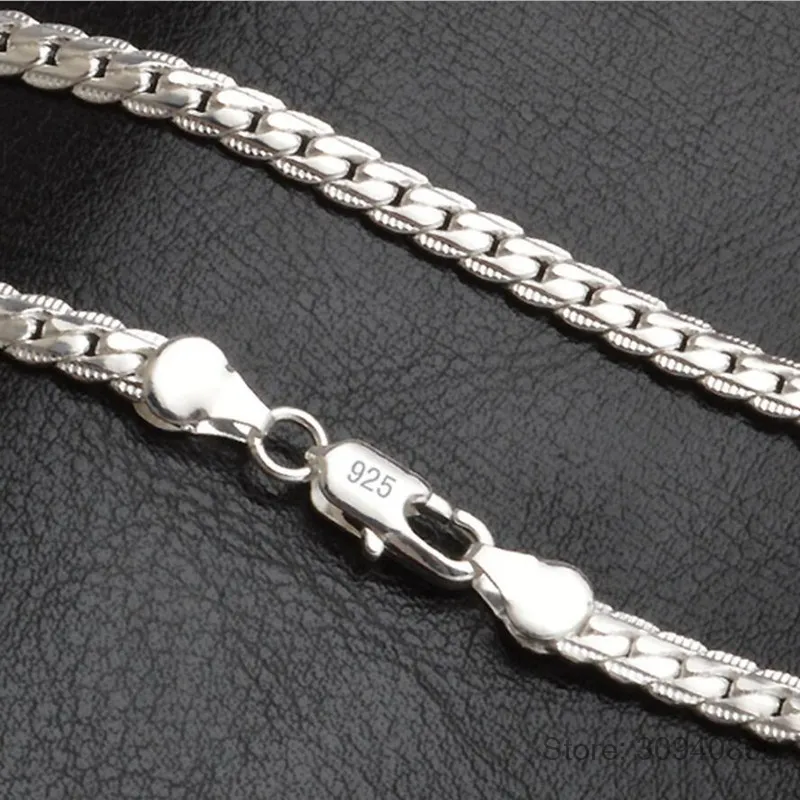 Hot Sale 2020 925 Sterling Silver 5mm Fashion Chain Necklace Pendant For Men Full Side Pure Silver Necklace From Daliangzhou 18.83 DHgate.Com