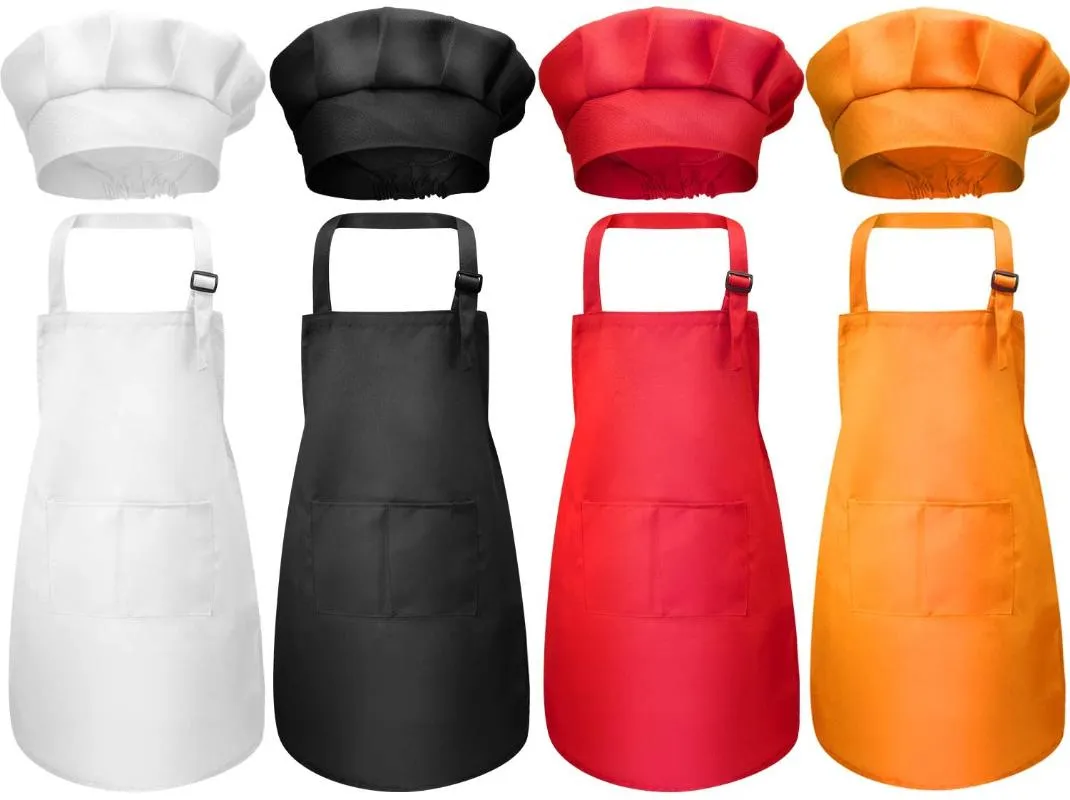 Crianças bolso frontal babador avental criança meninos meninas avental cozinha criança artesanato crianças criança pintura cozinhar bebê pinafore202z