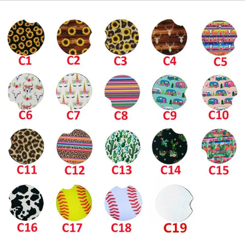 Car Coaster Neoprene Car Coasters Auto Cup Holders  Holder Baseball  Softball Design Mugs Mat Home Decor Size About 6.5CM 19 Designs BT459 From  Toddlerlife, $0.3