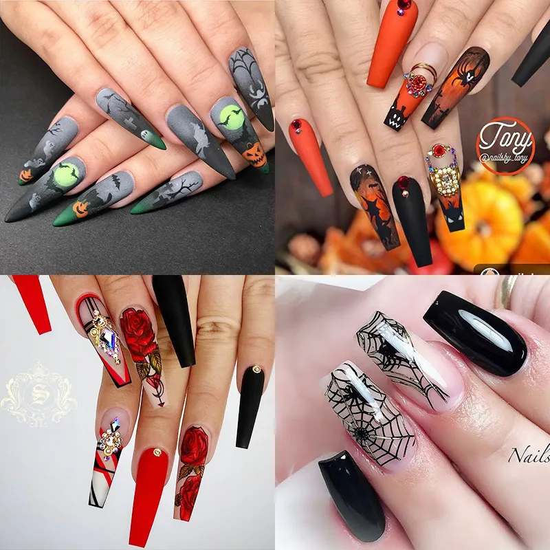Halloween Manicure Paw Print Stickers Set Flower, Pumpkin, Skull, Wizard  Water Charms For Nail Art Decoration From Glass_smoke, $0.95 | DHgate.Com