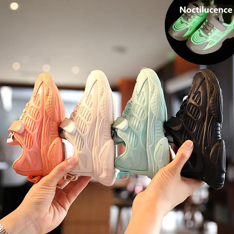 키즈 신발 Noctilucence Sneakers 아기 유아 신발 트레이너 실행 어린이 신발 유아 어린이 소년 소녀 Chaussures 부어 부어