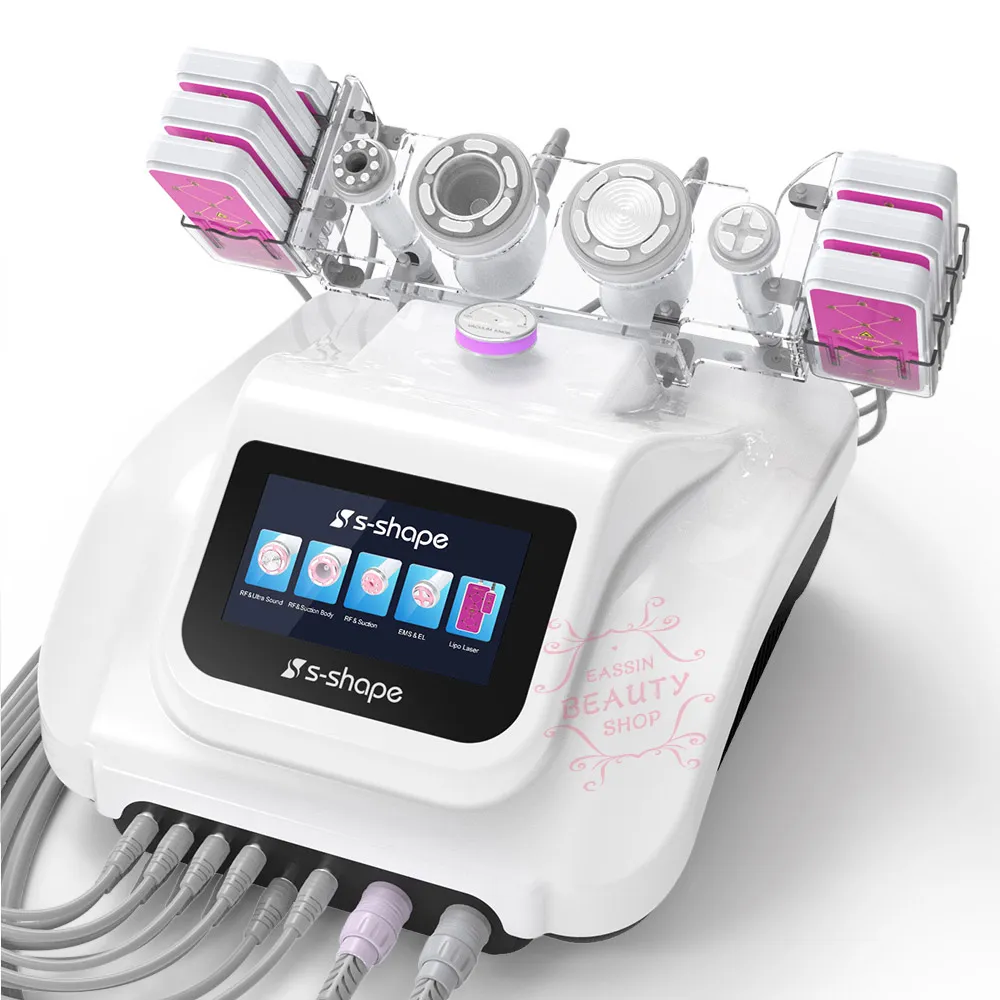 Multifuctional 6 in 1 ultrasone cavitatie en RF vacuümtherapie liposuctie 160mw laser schoonheid afslanken salon machine