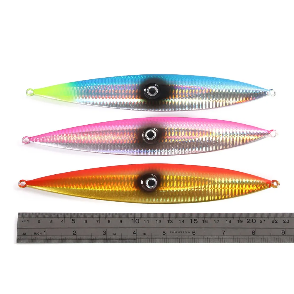 HENGJIA 3PCS 200G 250G 300G 350G metal lead jigs fishing lures sea sinking baits wobbler pike bass isca pesca deep water fishing tackle