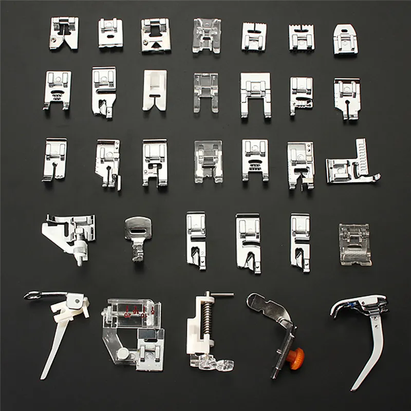 32PCS Mini domowa maszyna do szycia Plejanie ślepy ścieg Darning Presser Foot Fet Zestaw dla brata piosenkarza Janomefront 324Y