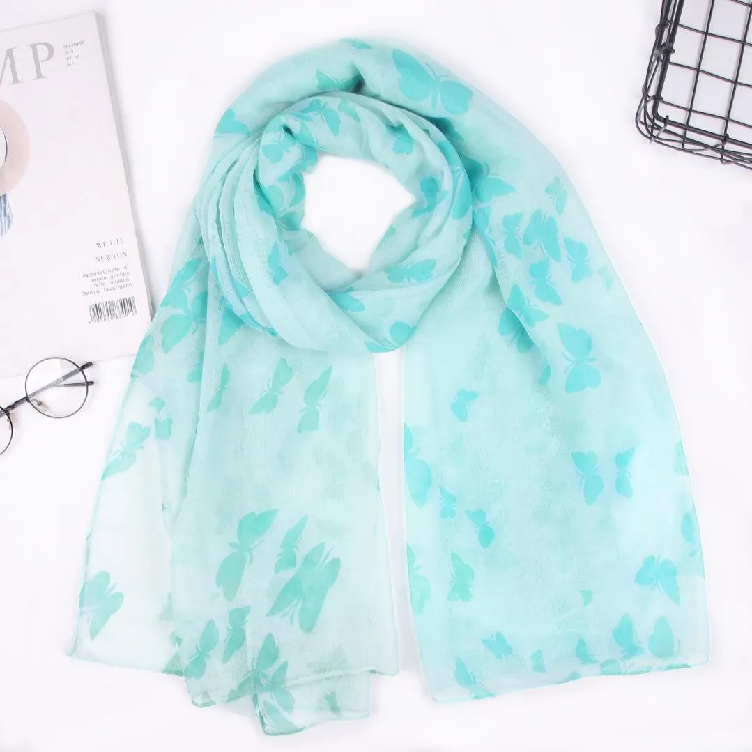 New style scarf European and American butterfly print scarf cheap scarf ladies