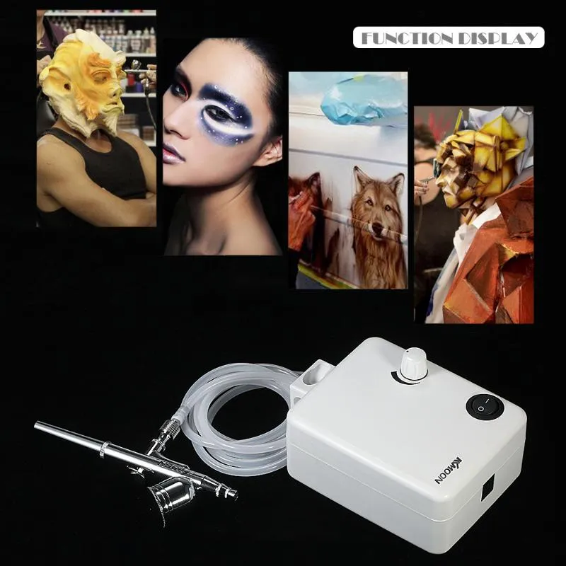 KKmoon DualAction 03 mm airbrush multifunctionele luchtcompressorset Gravity Feed Air Brush Kit gebruikt door algemene modelliefhebbers9048472712