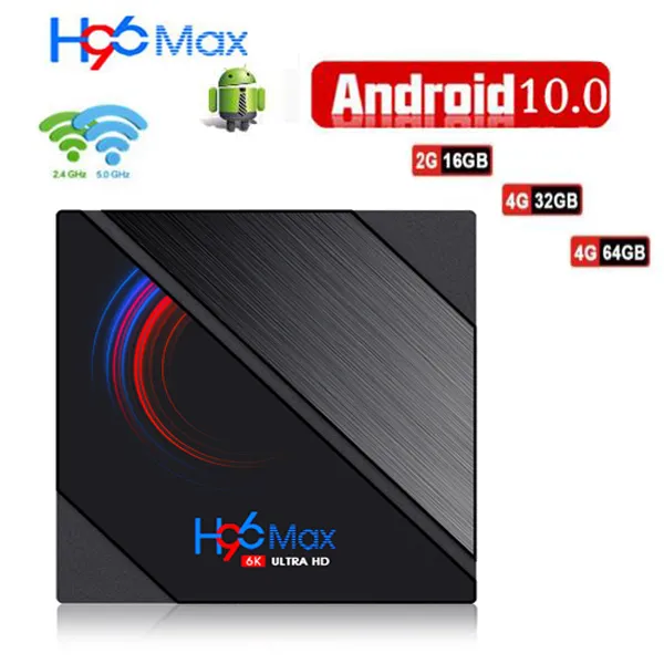 H96 MAX H616 AllWinner Android 10.0 TV-box 2.4G5G WIFI BT4.0 Smart Set Top Box Media Player