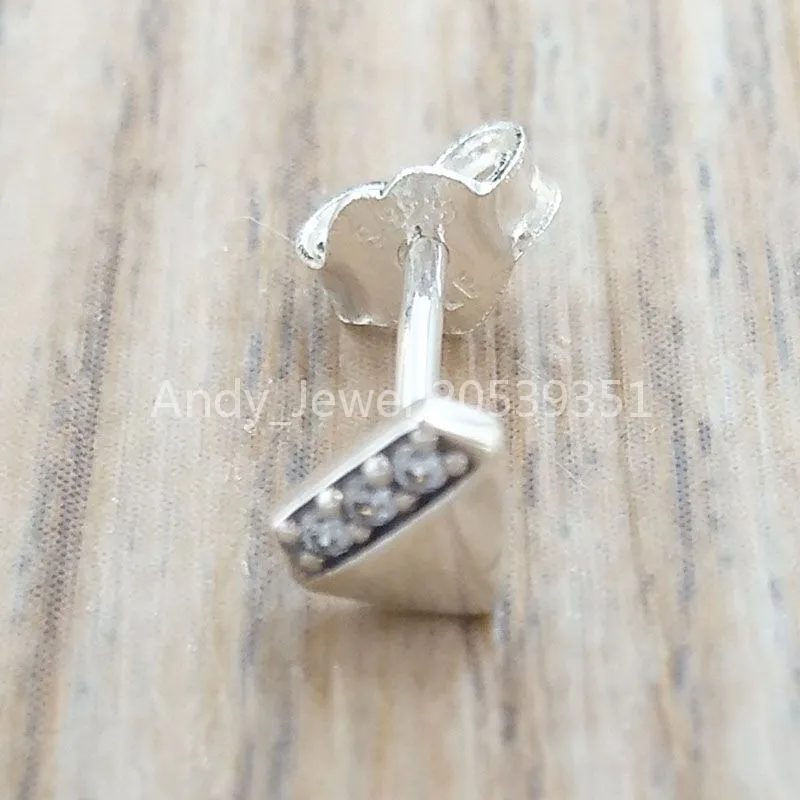 Andy Jewel 925 Sterling Silber Perlen My Bright Diamond Einzel-Ohrstecker-Anhänger, passend für europäischen Pandora-Stil, Schmuck, Armbänder, Halskette, 29