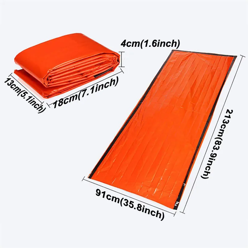 Sac de couchage d'urgence, sac de couchage de premiers secours, tente