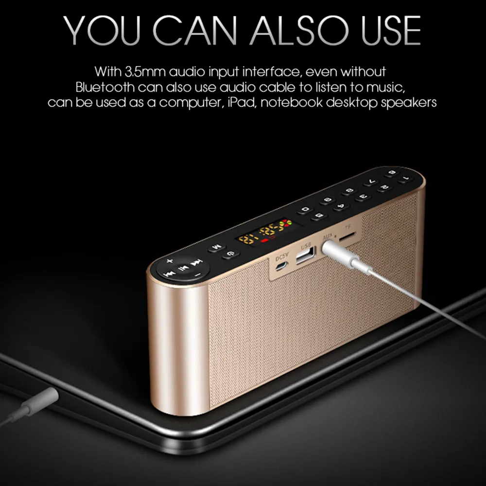 Altoparlante Bluetooth HIFI Freeshipping Altoparlante portatile wireless Super Bass con doppio altoparlante Soundbar con microfono TF FM Radio USB Sound Box