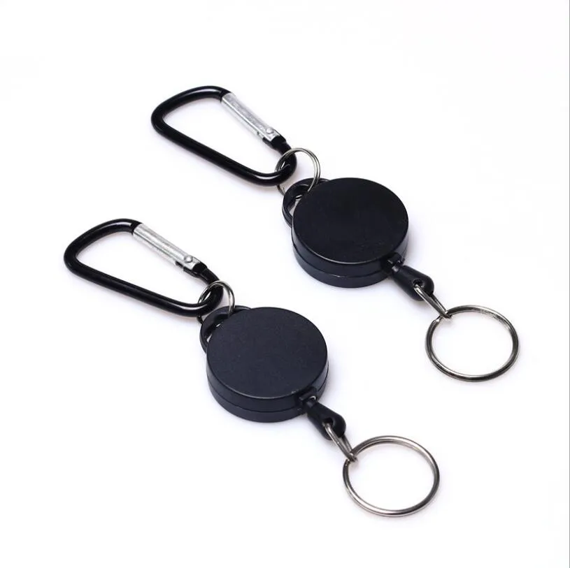 Llavero extensible de Metal con Clip para cinturón, llavero retráctil para  tarjeta de identificación, 1 piezas