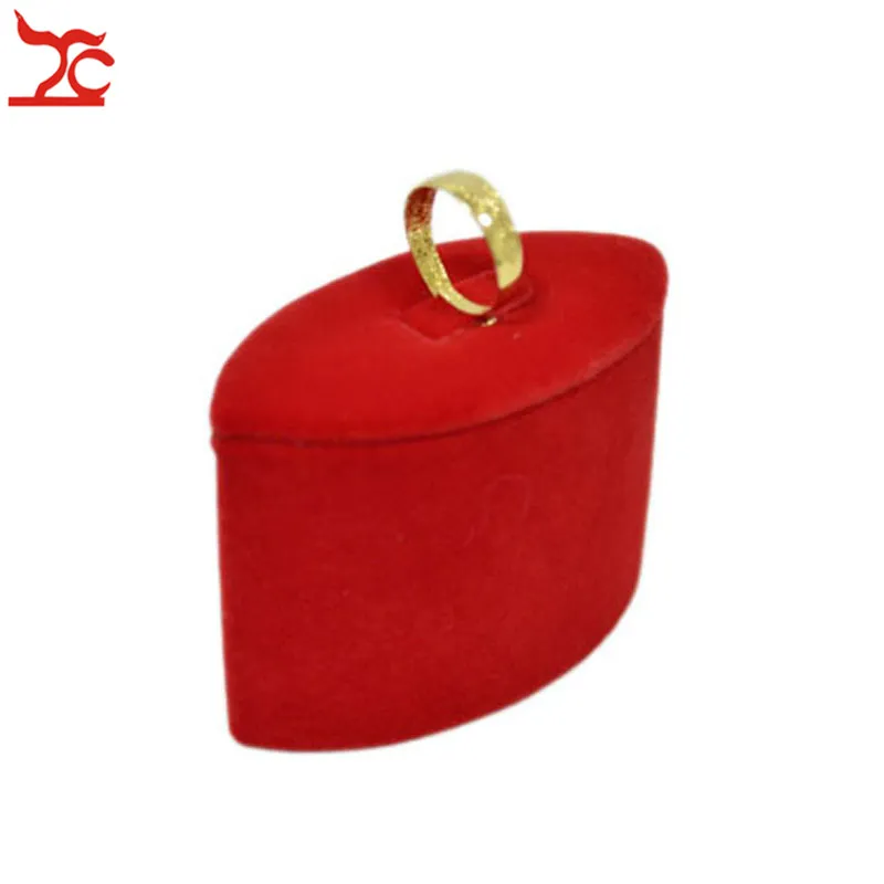 Sacchetti per gioielli Borse Espositore in velluto rosso di qualità Anello nuziale Collana Bracciale Organizzatore Supporto per riporre Bancone del negozio Showc184v