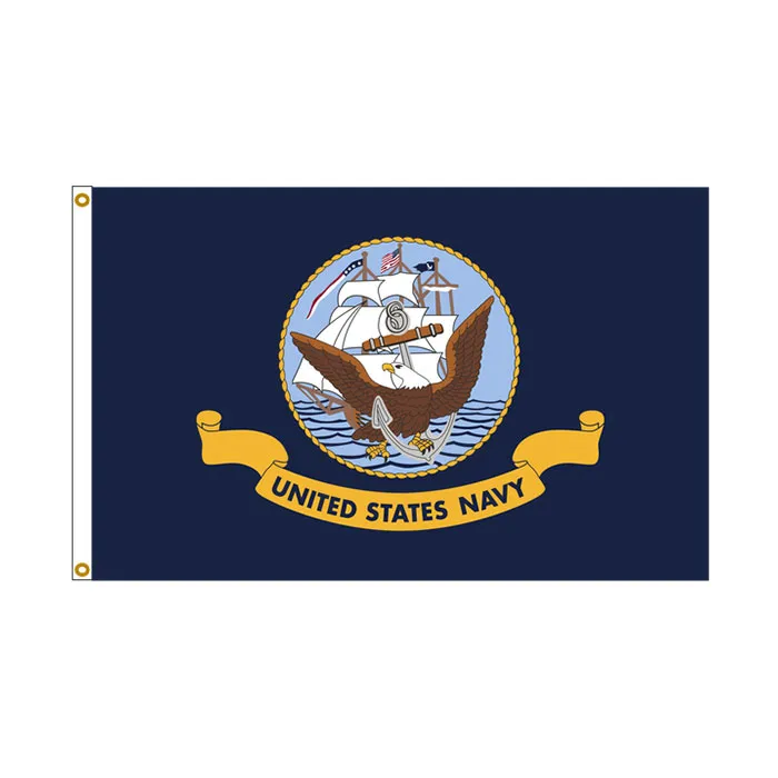 Bandeira da Marinha Americana da bandeira orgulhosa 3x5 FT 90x150cm Costura dupla 100D Poliéster Festival Presente Interior Ao Ar Livre Impresso Hot Selling