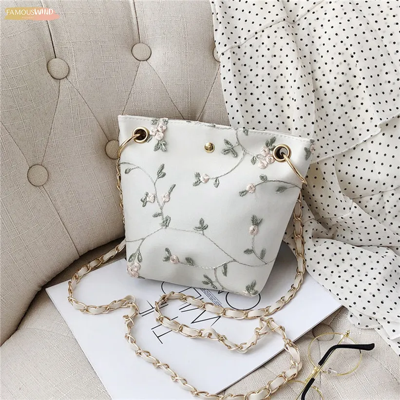 Women Beach Lace Embroid Bucket Bag Square Bag Messenger Bag Designer Brand Ladies Hand Bags Pu Leather Shoulder 25